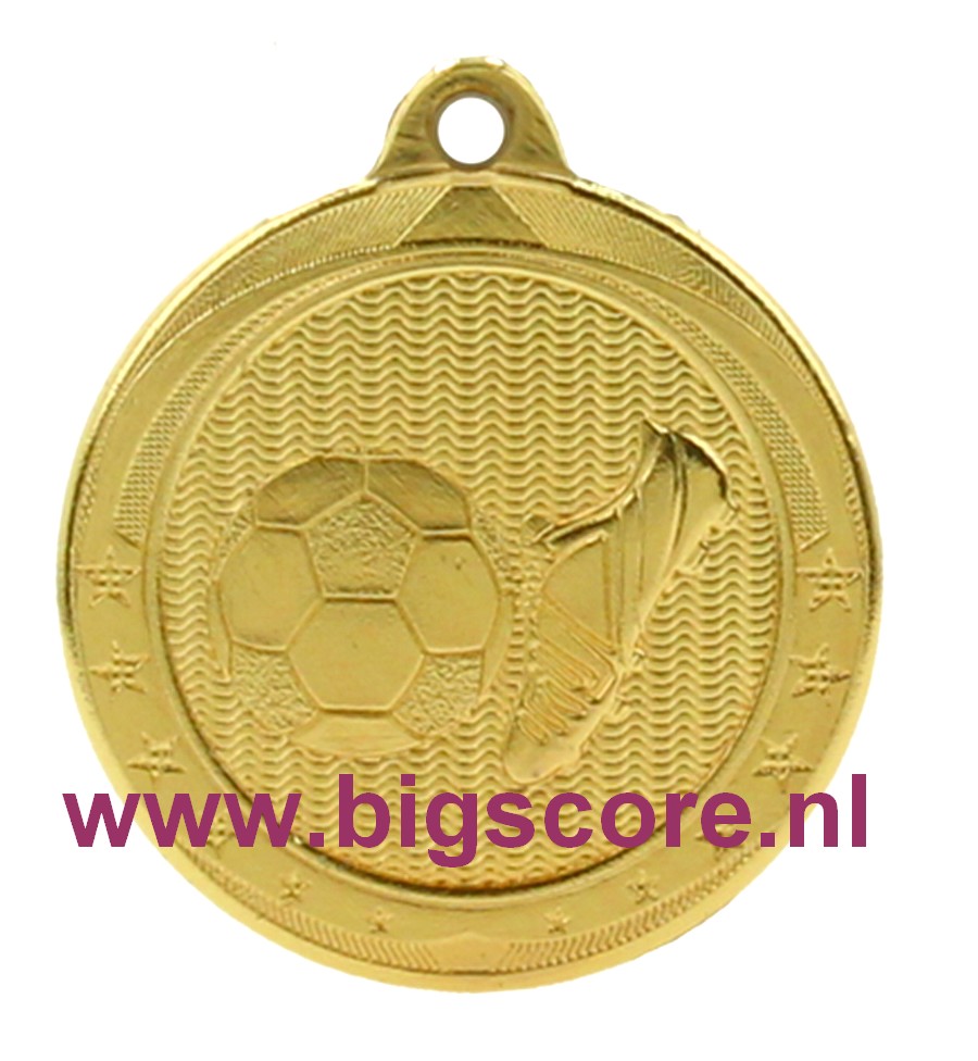 Voetbal Medaille ME655 Goud Ø 40 mm compleet